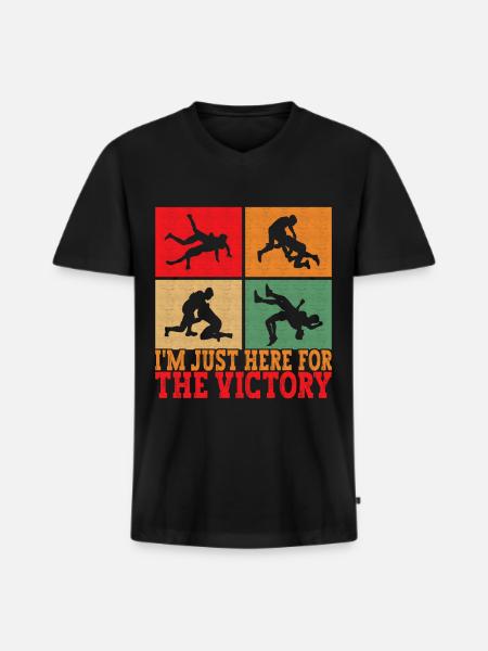 Lutte Lutteurs Lutteurs - T-shirt encolure en V Premium bio Homme - noir