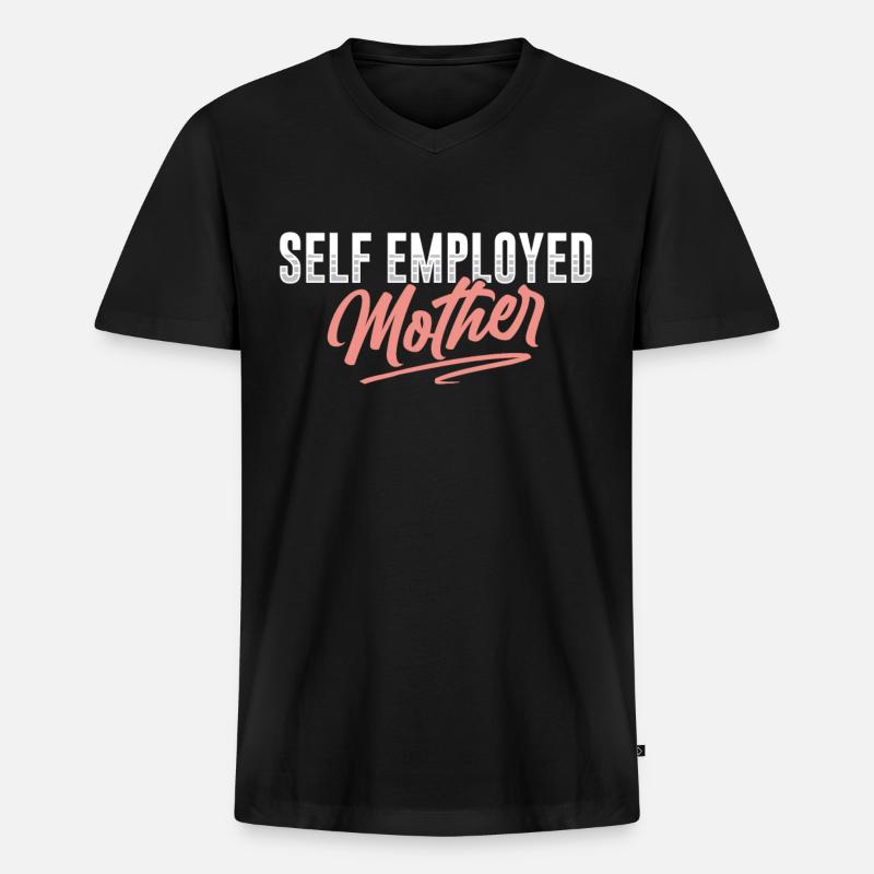 Selbstständige Mutter Freelancer Selbstständig - Männer Premium Bio T-Shirt mit V-Ausschnitt - Schwarz