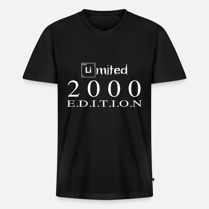 Limited Edition 2000 - Männer Premium Bio T-Shirt mit V-Ausschnitt - Schwarz