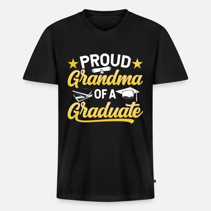 Stolze Großmutter Eines Absolventen Absolvent - Männer Premium Bio T-Shirt mit V-Ausschnitt - Schwarz