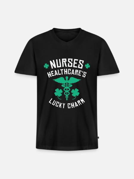 Infirmière de la Saint-Patrick - T-shirt encolure en V Premium bio Homme - noir
