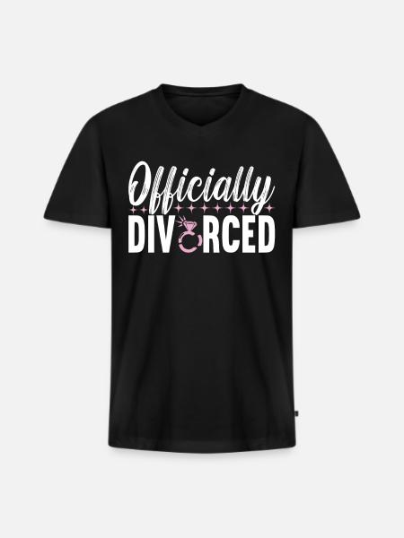 Divorce Divorced - Men's Premium Organic T-shirt with V-neck - black