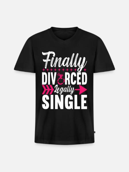 Divorce Divorced - Men's Premium Organic T-shirt with V-neck - black