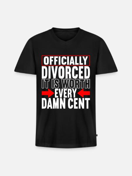 Divorce Divorced - Men's Premium Organic T-shirt with V-neck - black