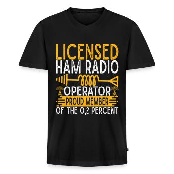 Ham Radio Ham Funker - Männer Premium Bio T-Shirt mit V-Ausschnitt - Schwarz - Vorne - Nico (187cm)
