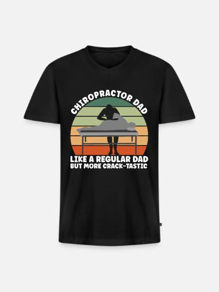 Chiropractic Dad - Männer Premium Bio T-Shirt mit V-Ausschnitt - Schwarz