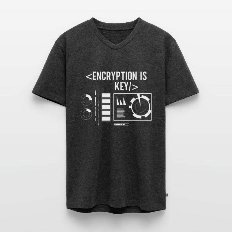 Encryption is the key Coding Coder Men's Premium Organic T-shirt with V-neck