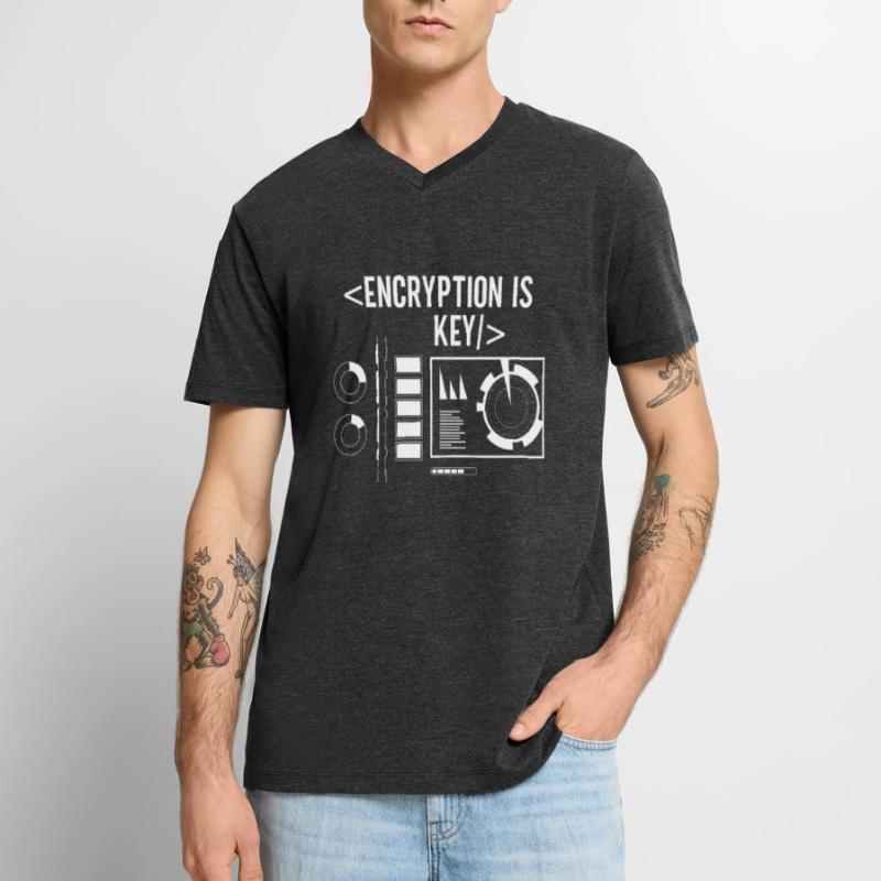 Encryption is the key Coding Coder Men's Premium Organic T-shirt with V-neck