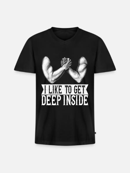Bras de fer - T-shirt encolure en V Premium bio Homme - noir