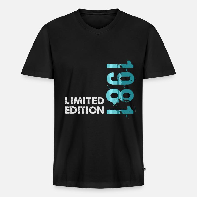 1981 Limited Edition - Männer Premium Bio T-Shirt mit V-Ausschnitt - Schwarz