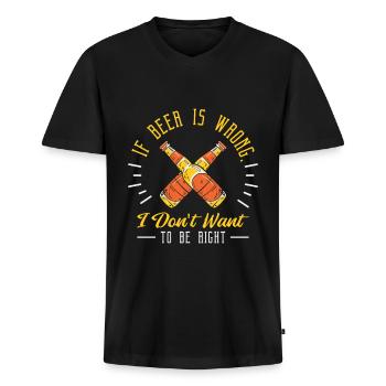 Bierliebhaber Brauerei Trinker Lustig Trinkend - Männer Premium Bio T-Shirt mit V-Ausschnitt - Schwarz - Vorne - Nico (187cm)