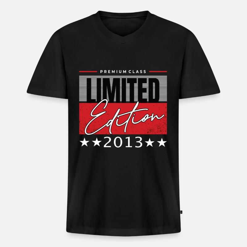 Limited Edition 2013 - Männer Premium Bio T-Shirt mit V-Ausschnitt - Schwarz