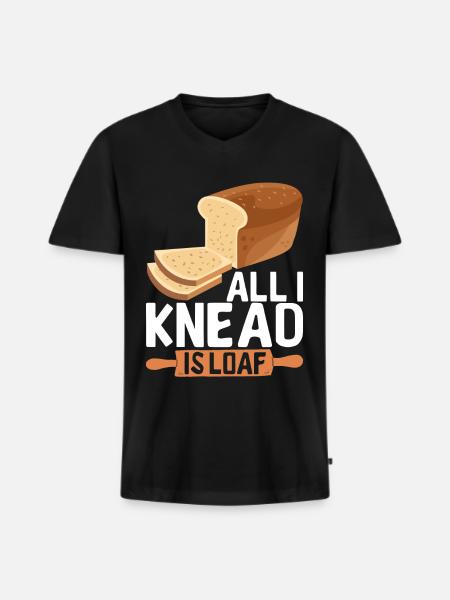 Bäcker Bäckerei Backen - Männer Premium Bio T-Shirt mit V-Ausschnitt - Schwarz