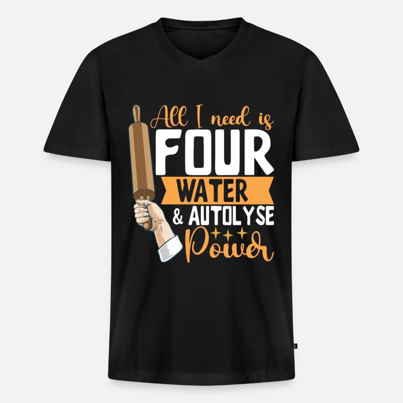 Bäcker Bäckerei Backen - Männer Premium Bio T-Shirt mit V-Ausschnitt - Schwarz