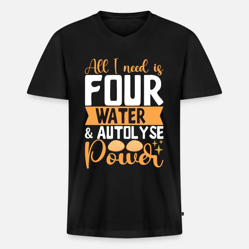 Bäcker Bäckerei Backen - Männer Premium Bio T-Shirt mit V-Ausschnitt - Schwarz