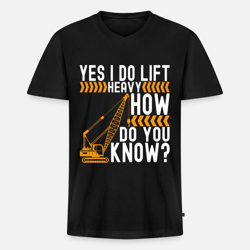 Kranführer Kranfahrer - Männer Premium Bio T-Shirt mit V-Ausschnitt - Schwarz