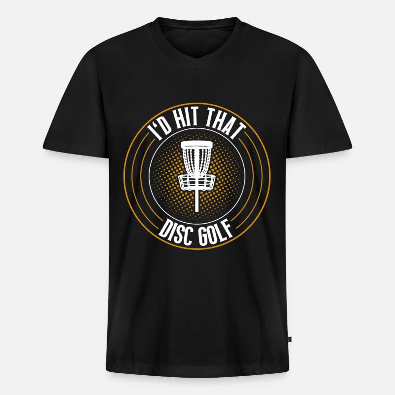 Discgolf Disc Golf - Männer Premium Bio T-Shirt mit V-Ausschnitt - Schwarz