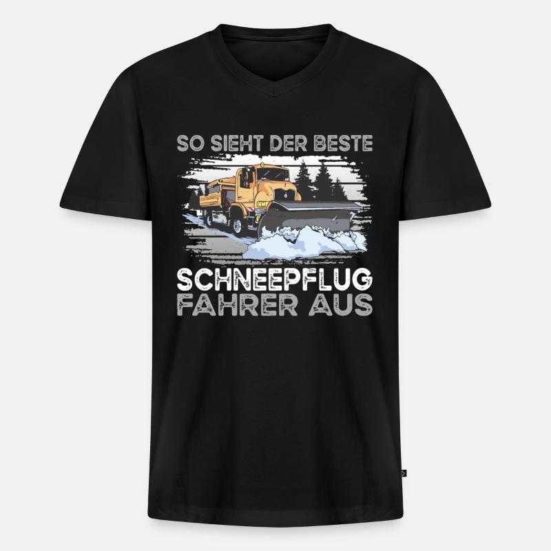 Bester Schneepflug Fahrer - Männer Premium Bio T-Shirt mit V-Ausschnitt - Schwarz