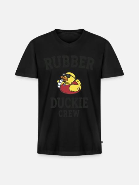 Gummi And Gul Duckie Crew Bad Ænder Ælling - Premium økologisk T-shirt med V-hals til mænd - sort
