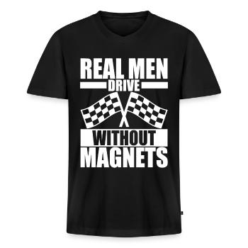 Slotcar Slotracing - Männer Premium Bio T-Shirt mit V-Ausschnitt - Schwarz - Vorne - Nico (187cm)