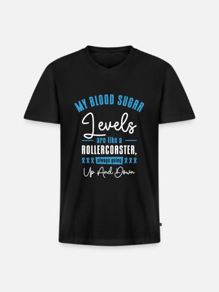 Diabetic Pancreas Diabetes Awareness - Men's Premium Organic T-shirt with V-neck - black