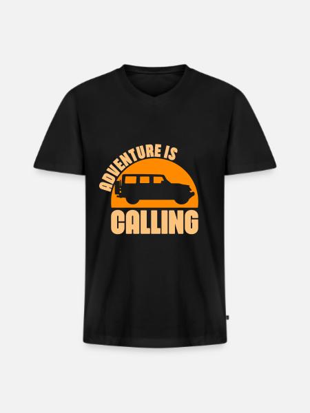 Offroad Geländewagen - Männer Premium Bio T-Shirt mit V-Ausschnitt - Schwarz