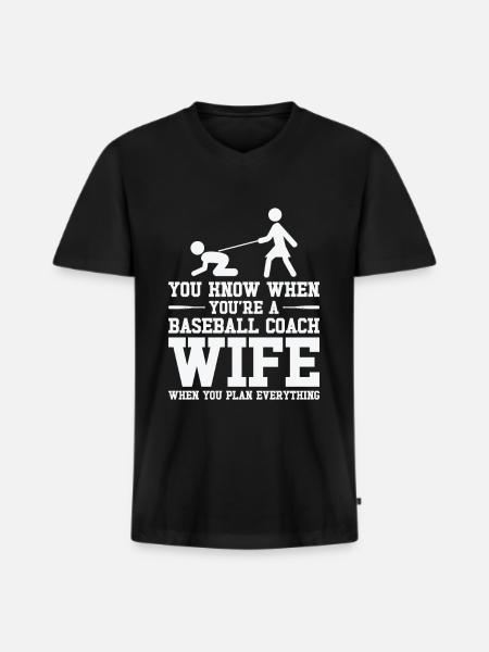 Baseball-Trainerin Ehefrau Berufstätige Mutter - Männer Premium Bio T-Shirt mit V-Ausschnitt - Schwarz