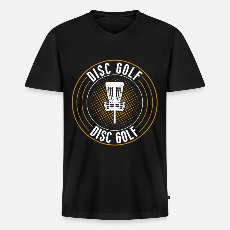 Discgolf Disc Golf - Männer Premium Bio T-Shirt mit V-Ausschnitt - Schwarz