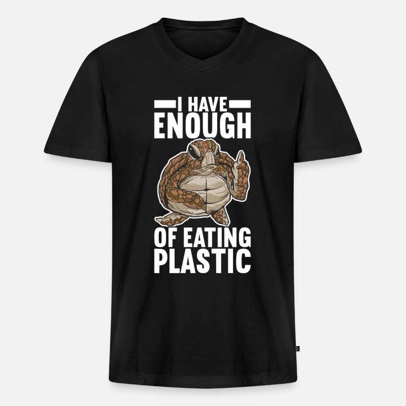 Angry Turtle - Männer Premium Bio T-Shirt mit V-Ausschnitt - Schwarz