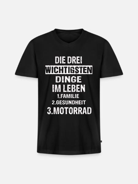 Motorrad - Männer Premium Bio T-Shirt mit V-Ausschnitt - Schwarz