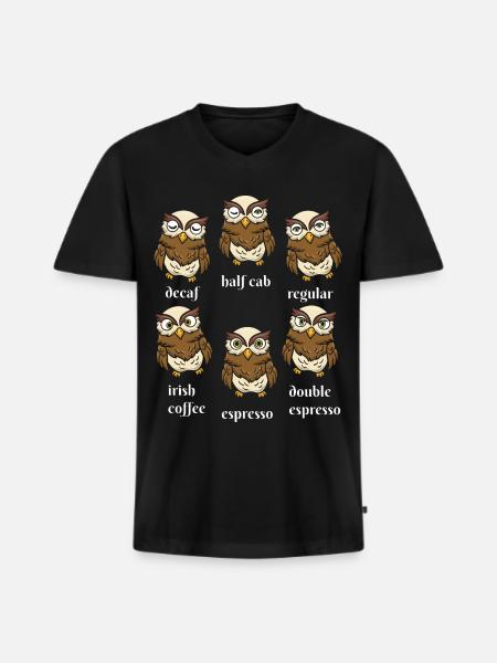 Bird Watching Caffeine Drinkers - Men's Premium Organic T-shirt with V-neck - black