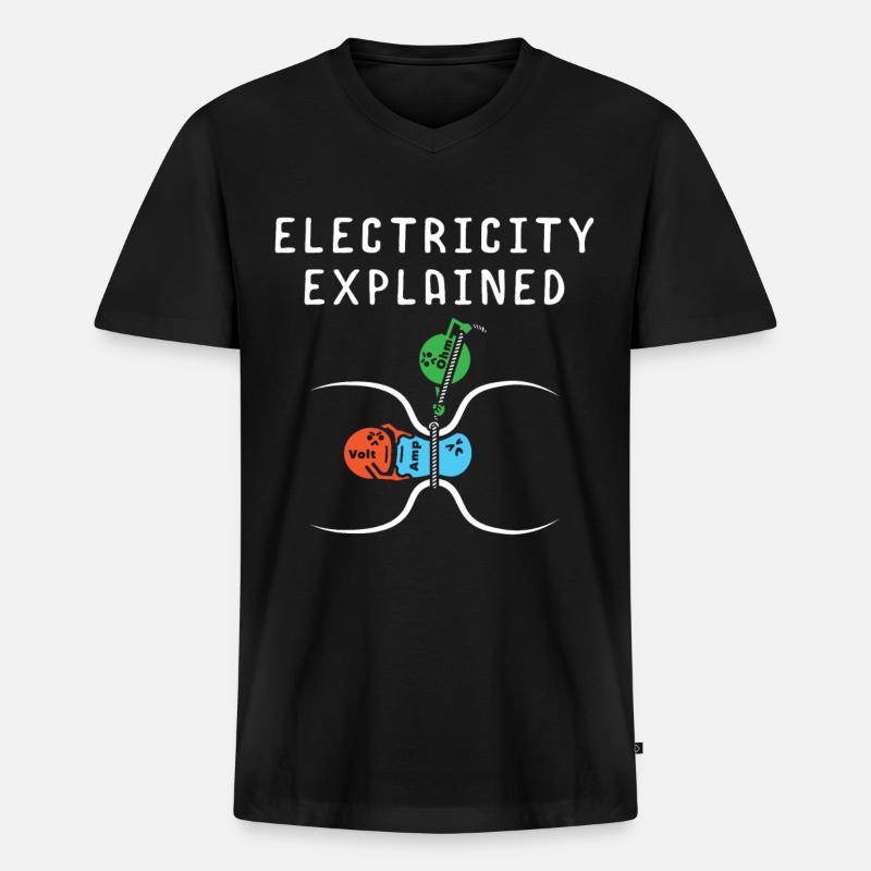 Natural Sciences Electrical Engineering - Men's Premium Organic T-shirt with V-neck - black