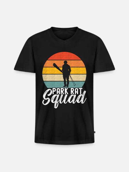 Skiers - Men's Premium Organic T-shirt with V-neck - black