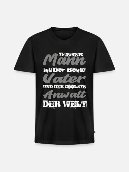 Anwalt - Männer Premium Bio T-Shirt mit V-Ausschnitt - Schwarz
