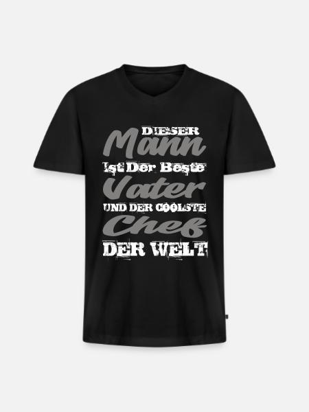 Chef - Männer Premium Bio T-Shirt mit V-Ausschnitt - Schwarz