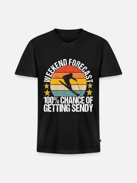Skiers - Men's Premium Organic T-shirt with V-neck - black