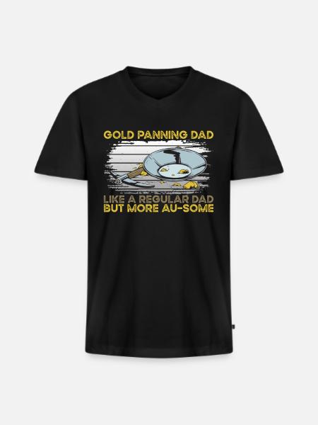 Gold Panning Dad - Men's Premium Organic T-shirt with V-neck - black