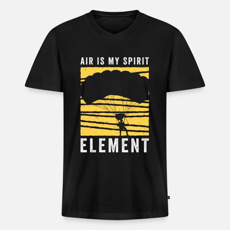 Fallschirmspringen Fallschirmspringer - Männer Premium Bio T-Shirt mit V-Ausschnitt - Schwarz