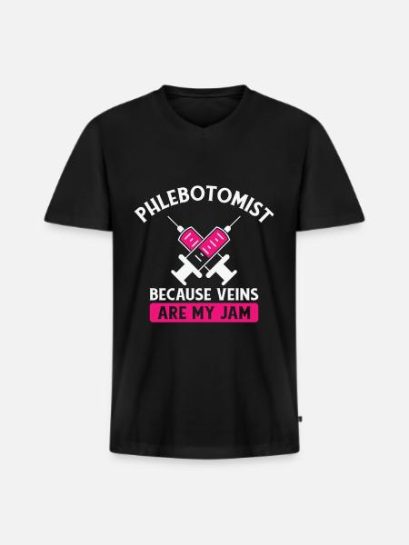 Phlebotomist Phlebotomy Nurse Tech - Men's Premium Organic T-shirt with V-neck - black