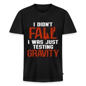 Cell Tower Climber Climbing Technician - Men's Premium Organic T-shirt with V-neck - black - Front - Nico (187cm)