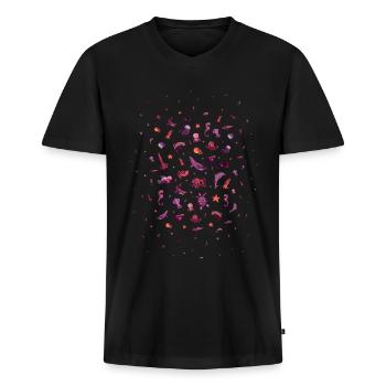 Fish lover aquatic animal - Men's Premium Organic T-shirt with V-neck - black - Front - Nico (187cm)