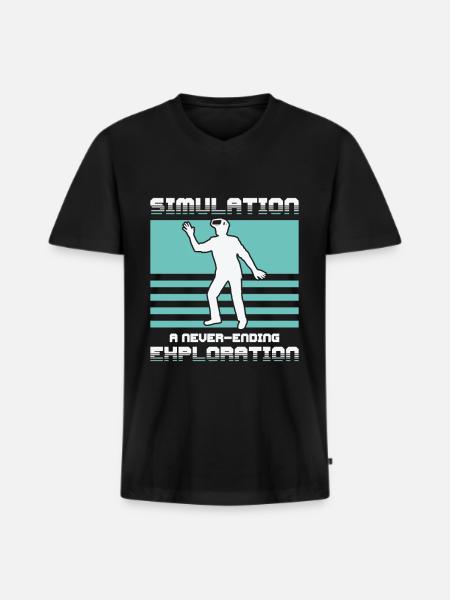 Simulation Sci Fi Futuristic Conspiracy - T-shirt encolure en V Premium bio Homme - noir