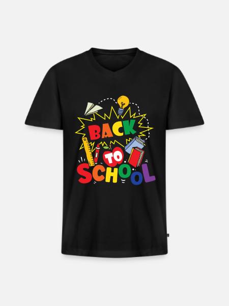Back to School Teachers Back to School Back to School - Men's Premium Organic T-shirt with V-neck - black