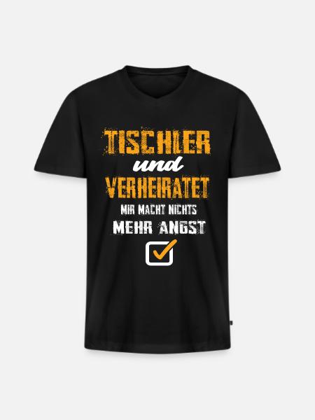 Tischler - Männer Premium Bio T-Shirt mit V-Ausschnitt - Schwarz