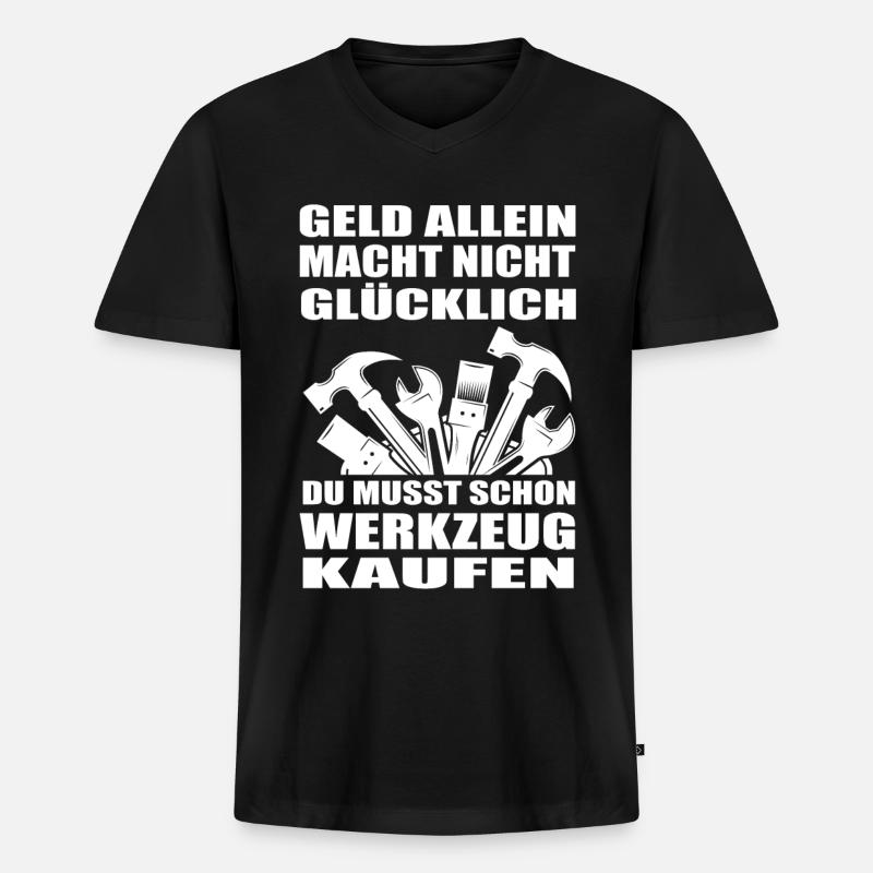 Handwerker - Männer Premium Bio T-Shirt mit V-Ausschnitt - Schwarz