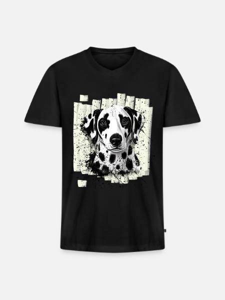 Dalmatian dog - Men's Premium Organic T-shirt with V-neck - black