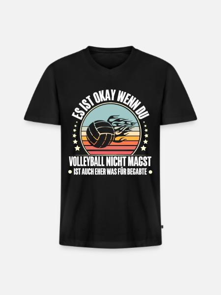 Volleyball - Männer Premium Bio T-Shirt mit V-Ausschnitt - Schwarz