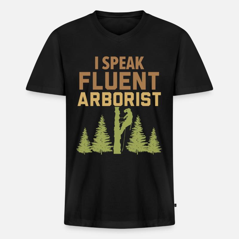 Ich spreche fließend Baumpfleger Baumpfleger - Männer Premium Bio T-Shirt mit V-Ausschnitt - Schwarz