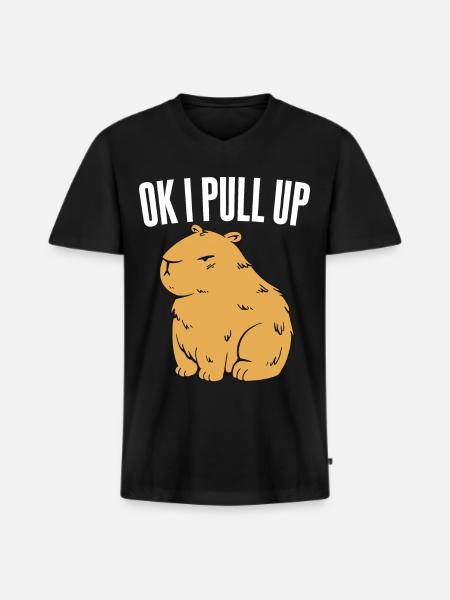 Ok I Pull Up - Men's Premium Organic T-shirt with V-neck - black