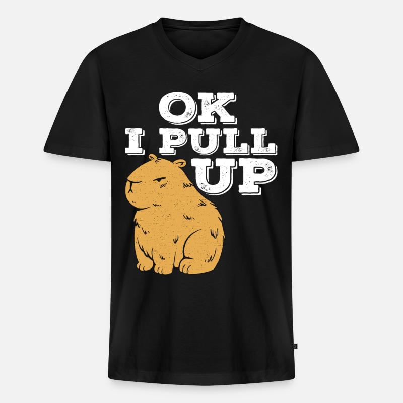 Ok I Pull Up - Männer Premium Bio T-Shirt mit V-Ausschnitt - Schwarz